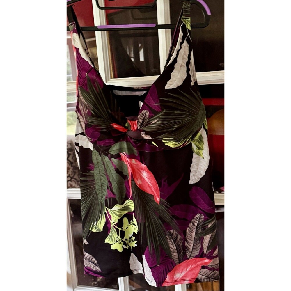 NWT Cacique Floral Tankini Swim 2 Pc Set Plus Top Sz 40D Bottoms Sz 16